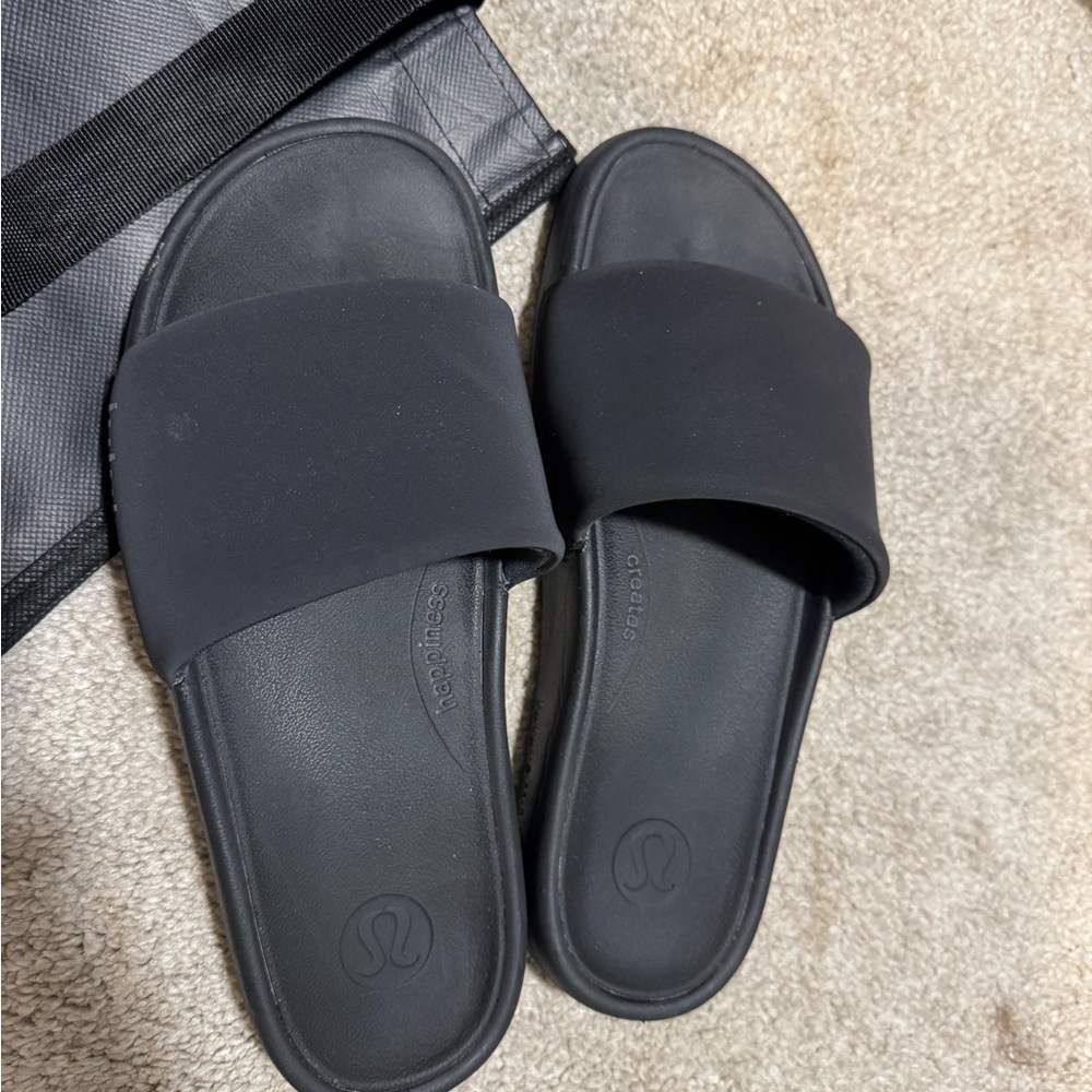 Lululemon Black Slide Sandals